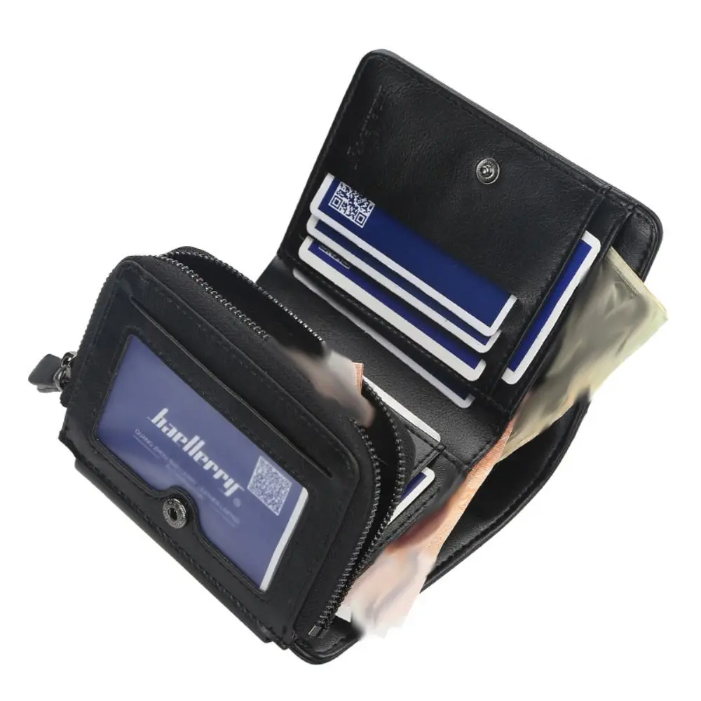 

Elegant Purse Men PU Wallet Folded Wallet Bag Zipper Business Clutch Bag Card Brand Large Capacity ID Card Holder Men