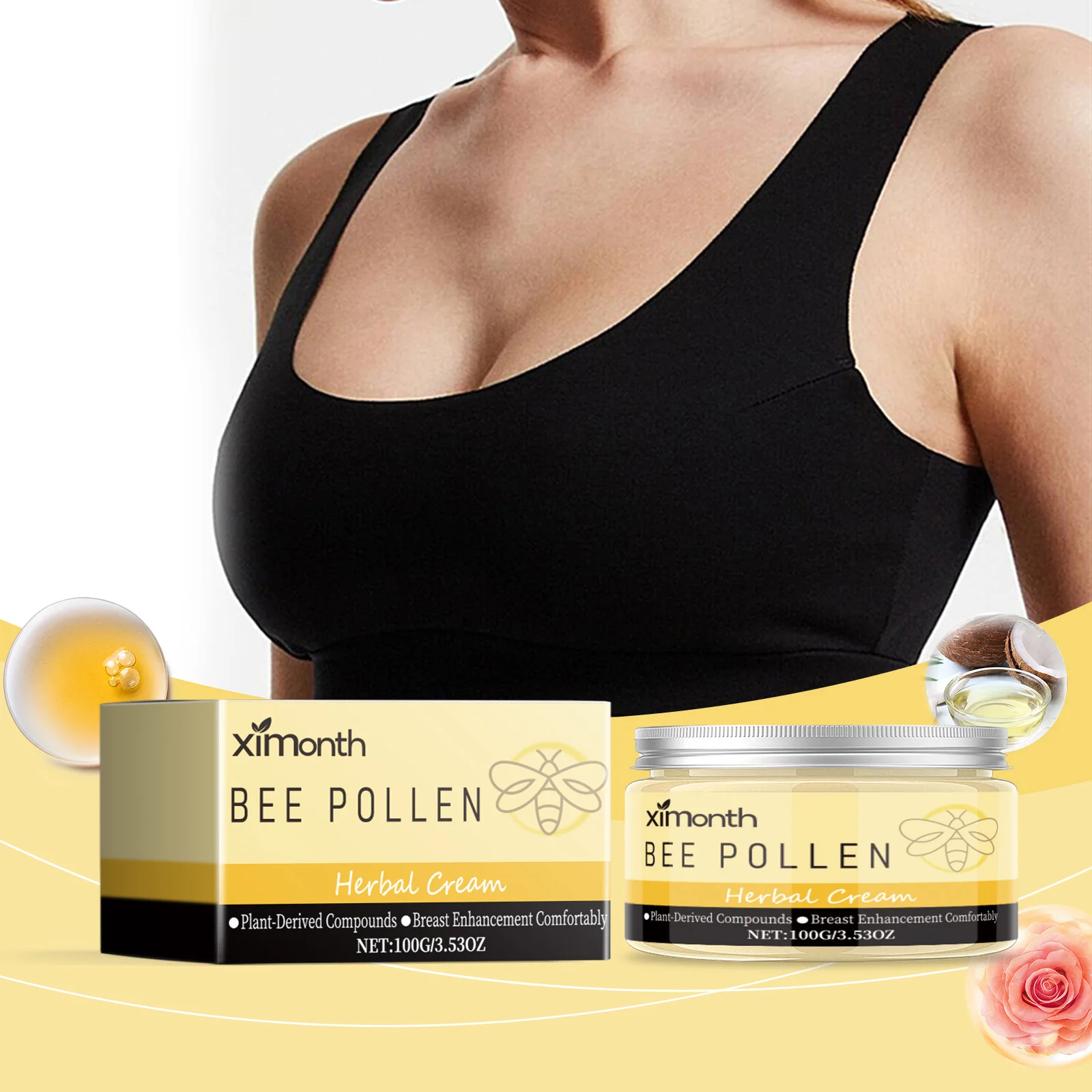 Breast Firming Chest Sagging And Promoting Magic Organ Collagen Peptide Natural Bee Pollen Herbal Breast Enhancement Cream