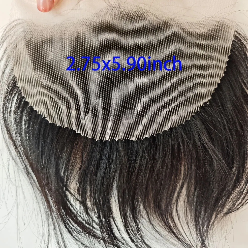 Transparent Swiss Lace Frontal Hairpieces Natural Hairline 1B Color For Men and Women Hair Topper  2.75X5.90inch