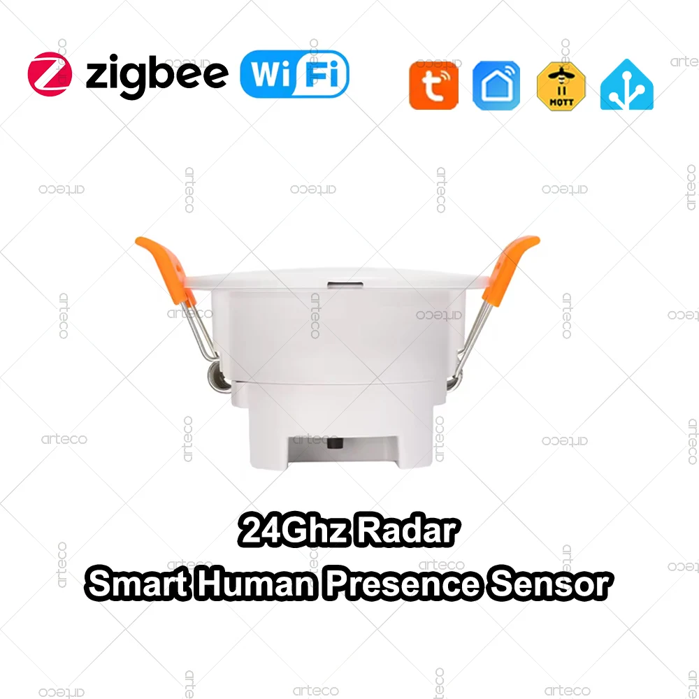 Tuya WiFi زيجبي وجود الإنسان الاستشعار 24G MmWave الرادار الإنارة/المسافة مايكرو كشف الحركة سقف جبل وجود الاستشعار
