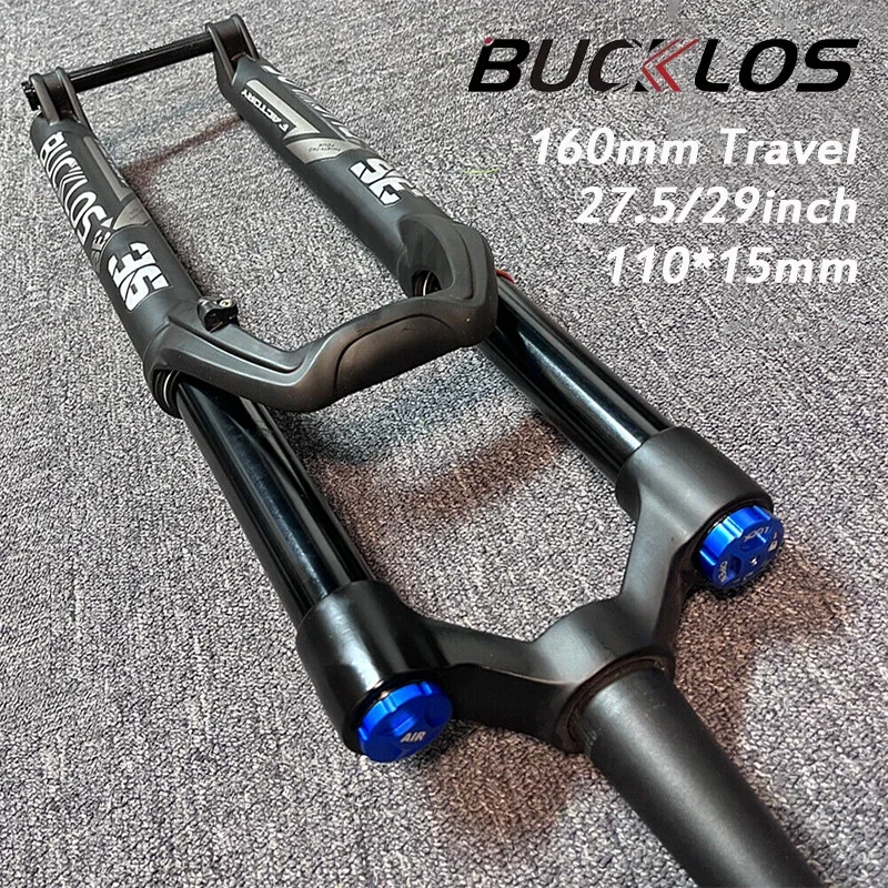 BUCKLOS Boost 27.5 Inch Air Suspension Fork Enduro Bike 160mm Travel Fork 29in 110*15mm MTB/AM/FR/Gravel/Ebike Fork Cycling Part