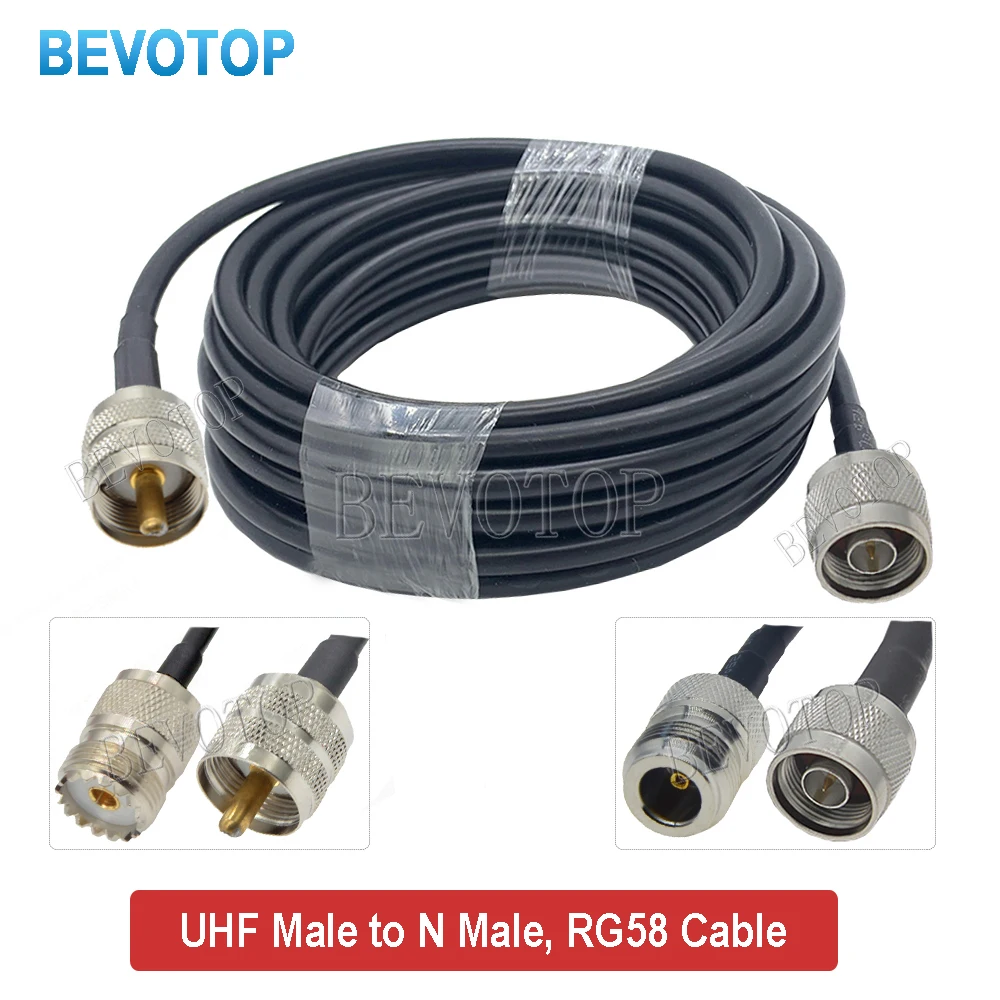 Image of BEVOTOP PL259 UHF-Stecker auf N-Stecker HF-Koaxialadapterkabel mit RG58 Pigtail 50 Ohm für 3G 4G Funkantennen-Verlängerungskabel