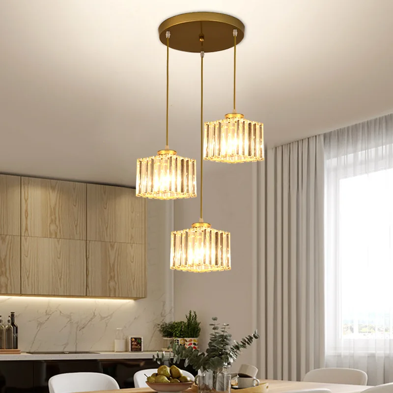 

Nordic restaurant bar counter study creative light luxury post-modern atmosphere crystal dining room Pendant Lights LX101502