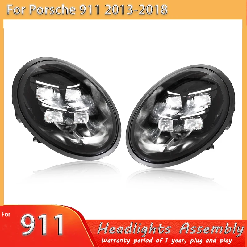 Car led HeadLights for Porsche 911 LED Headlights DRL 2013 2014 2015 2016 2017 2018 Automotive Accessories Front Projector Lens