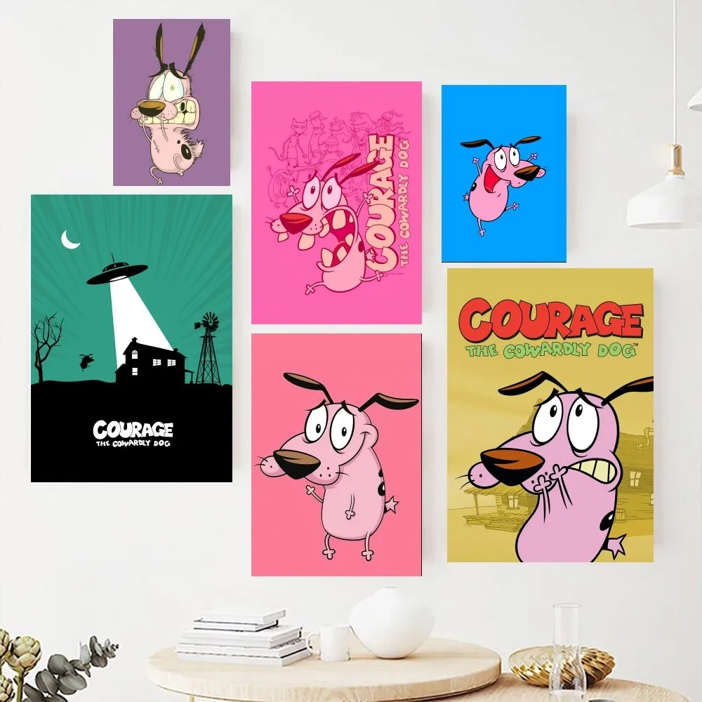 Cartoon C-courage The C-cowardly Dog Poster Paintings on The Wall Picture for Living Room Interior Painting Room Decoration