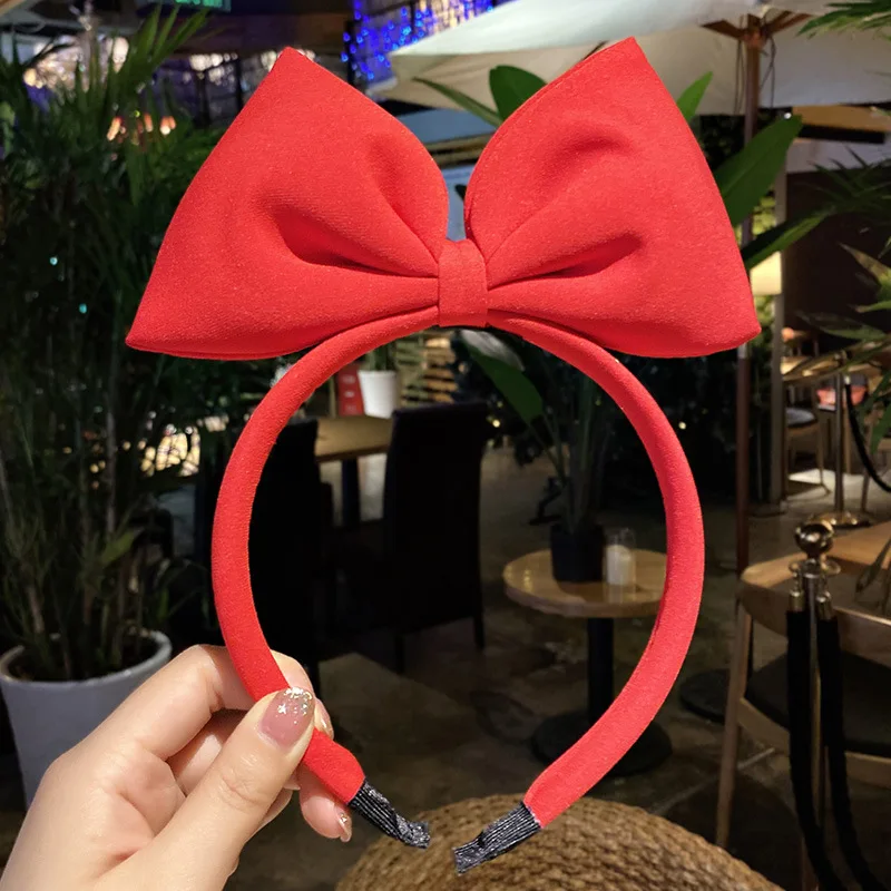 Children\'s Hair Accessories Snow White Hair Band Handmade Red Bow Headband Fabric Bow Tie Net Red Hair Band Headdress Fashion