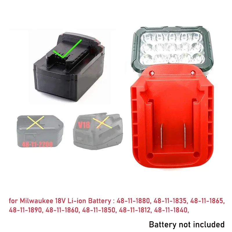 Power Tool Lamp Flashlight for Milwaukee 18V Lithium Battery LED Work Lights Hand Lantern Spotlight With USB Emergency Lighting