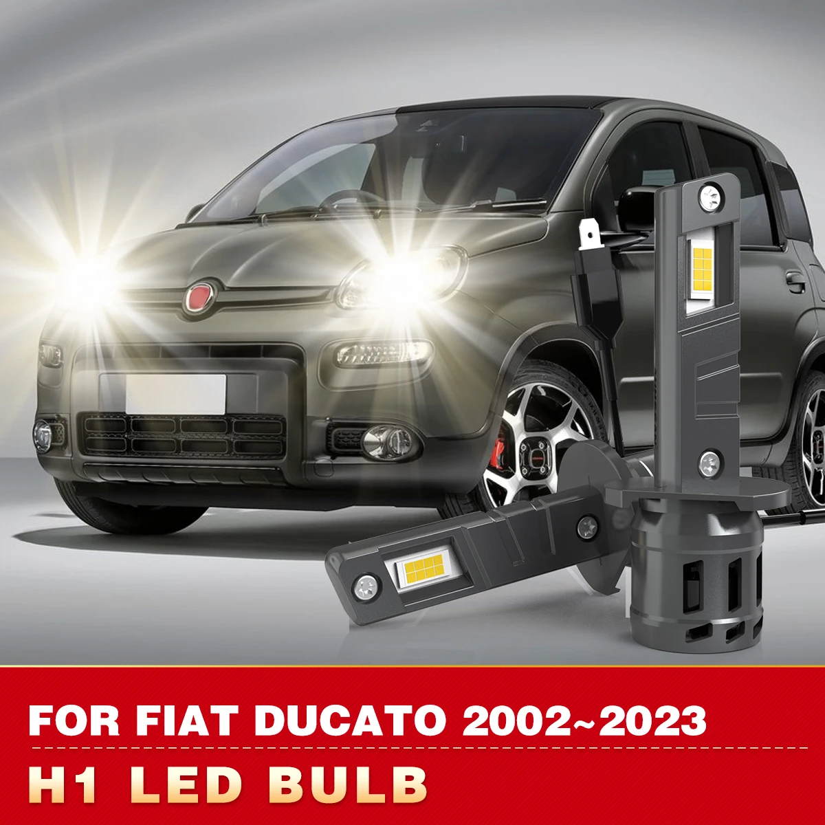 

2x H1 LED Canbus Headlight Bulb 24000LM LED Car Head Fog Light White With Fan Wireless Turbo H1 Led For Fiat Ducato 2002~2023