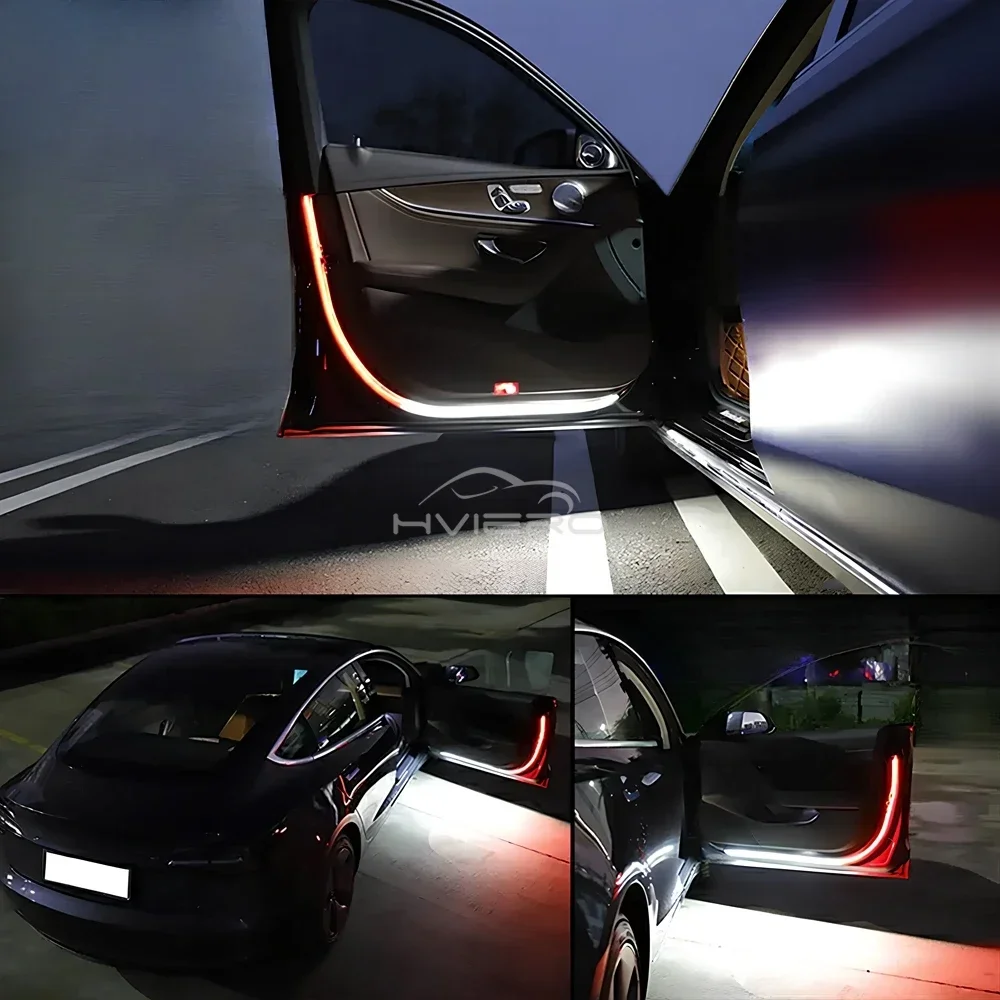 1X Car Door Opening Warning Flash Led Welcome Light Parking Safety Strobe Signal Anti-Collision Lamp Waterproof Auto Decorative