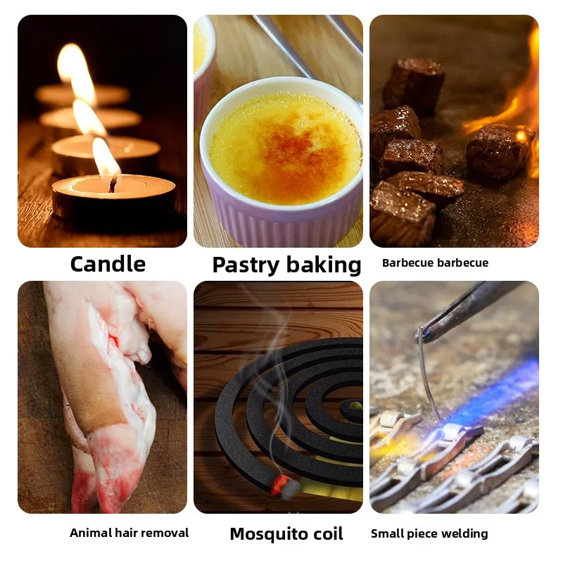 للطي حامل يندبروف جيت الأزرق لهب غاز البوتان الشعلة أخف قفل أمان التبديل في الهواء الطلق شواء المطبخ ولاعات السيجار التدخين #5