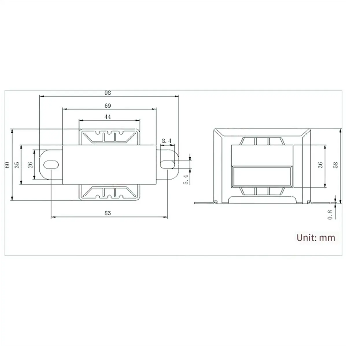 ABGN Power Transformer Dual AC 18V 50W EI Transformer 220V in Optional for Preamplifier 2.1 Amplifier Tone Board