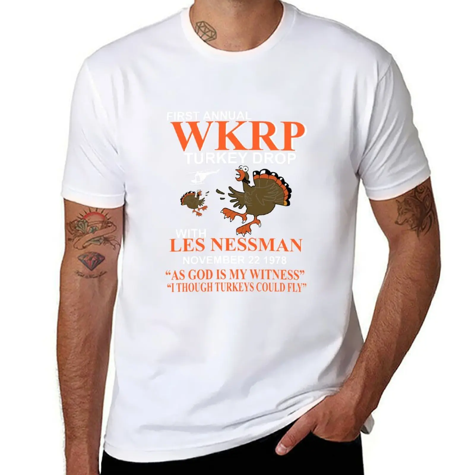 

First Annual WKRP Turkey Drop As God is my witness T-Shirt cotton t shirts man 100% funny t shirts man T-Shirt