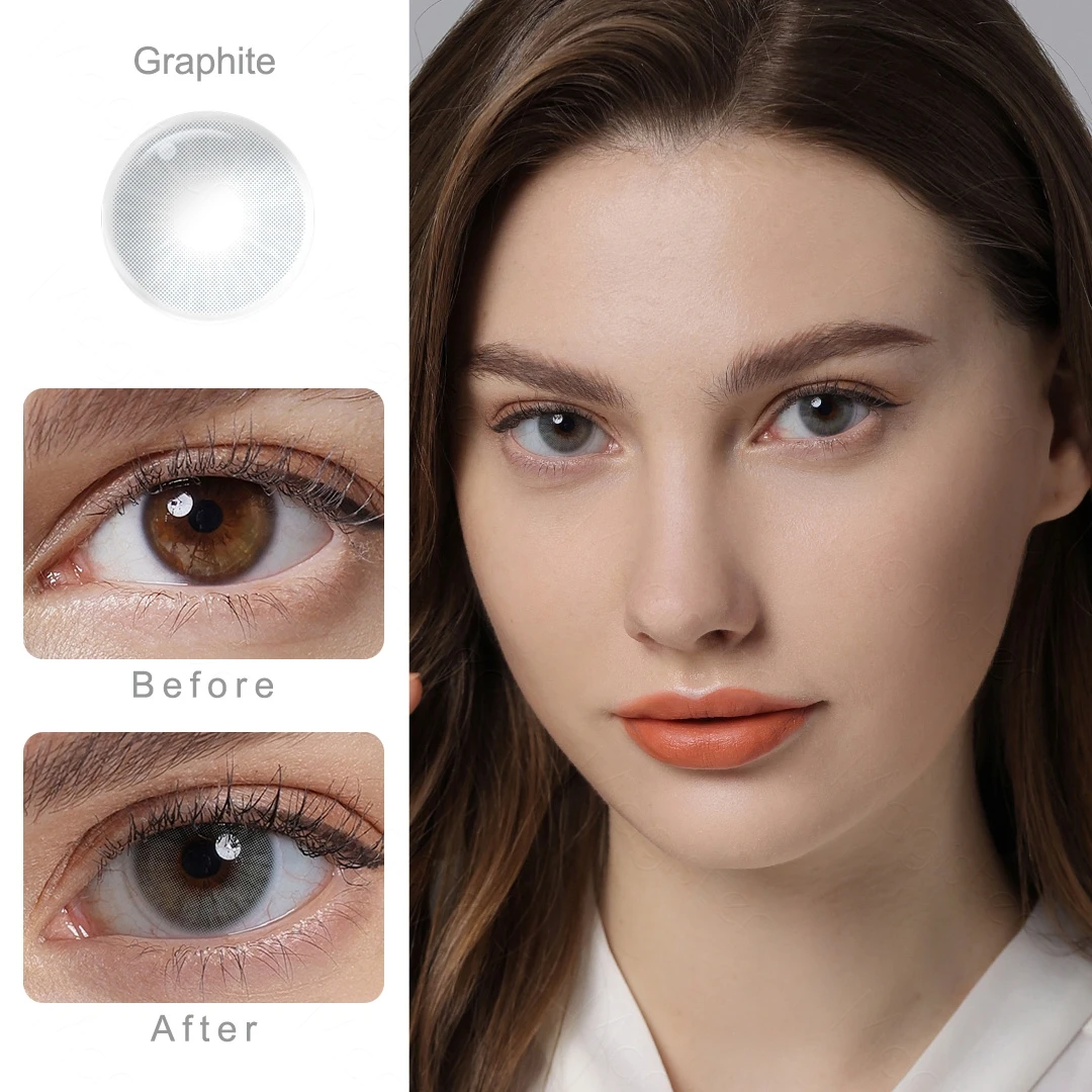 Magister Colored Contact Lenses 1 Pair Color Lens Natural Eye Contacts 6 Months Use Gray Contact Lenses For Eyes Beauty Pupils