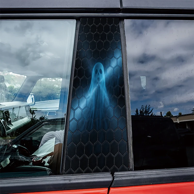 

2pcs Car Center Pillar Window Film Ghost Glossy protective polyethylene film