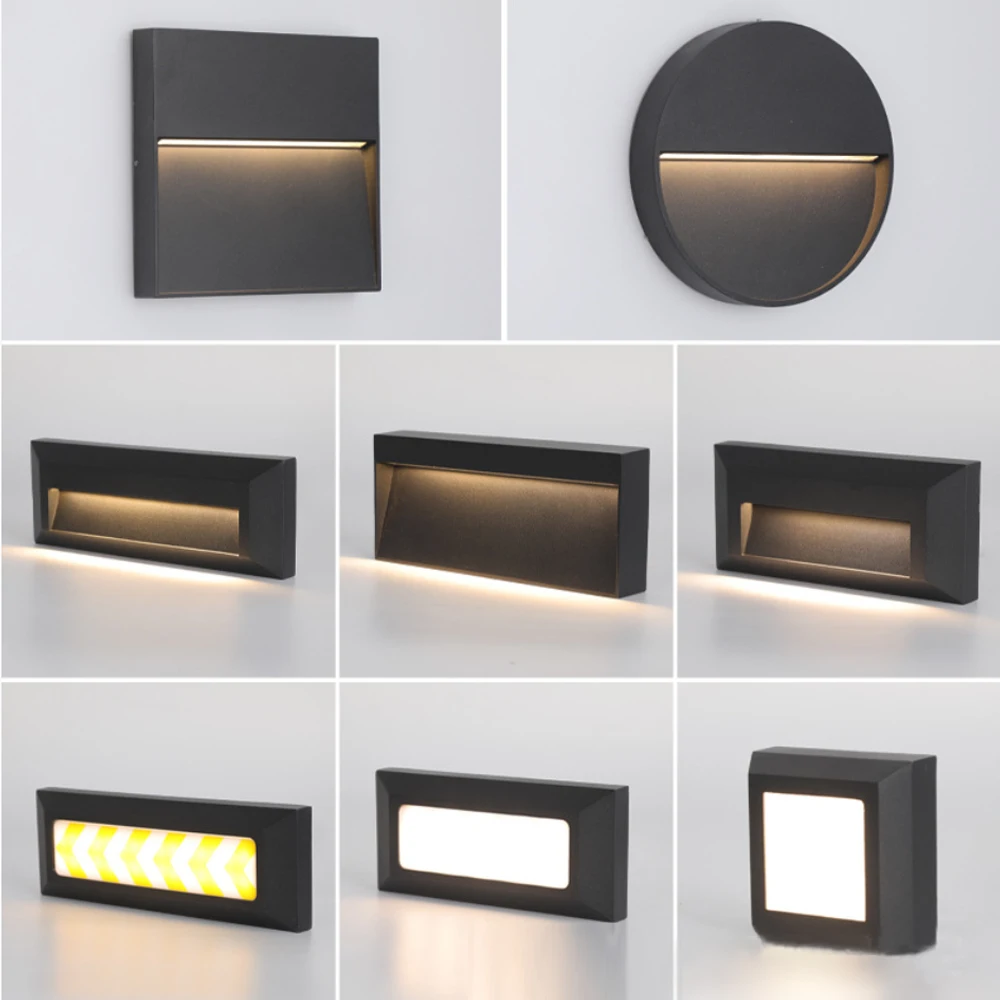 Outdoor LED Wall Lamps Surface Mount Porch Light Round Square Balcony Terrace Deck Lighting Street Yard Fence Gate Sconces IP65