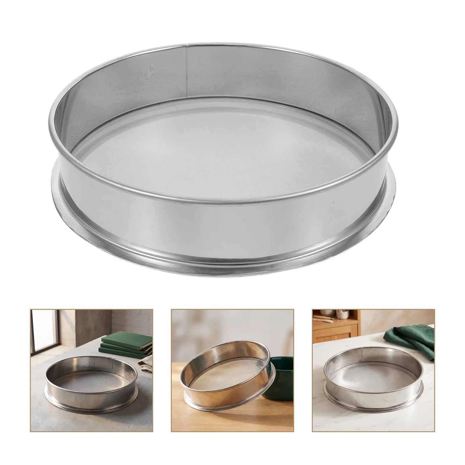 Pottery Glaze Sieve Stainless Steel Round Mesh Strainer Ceramic Screen 30Cm Fine Mesh Filter