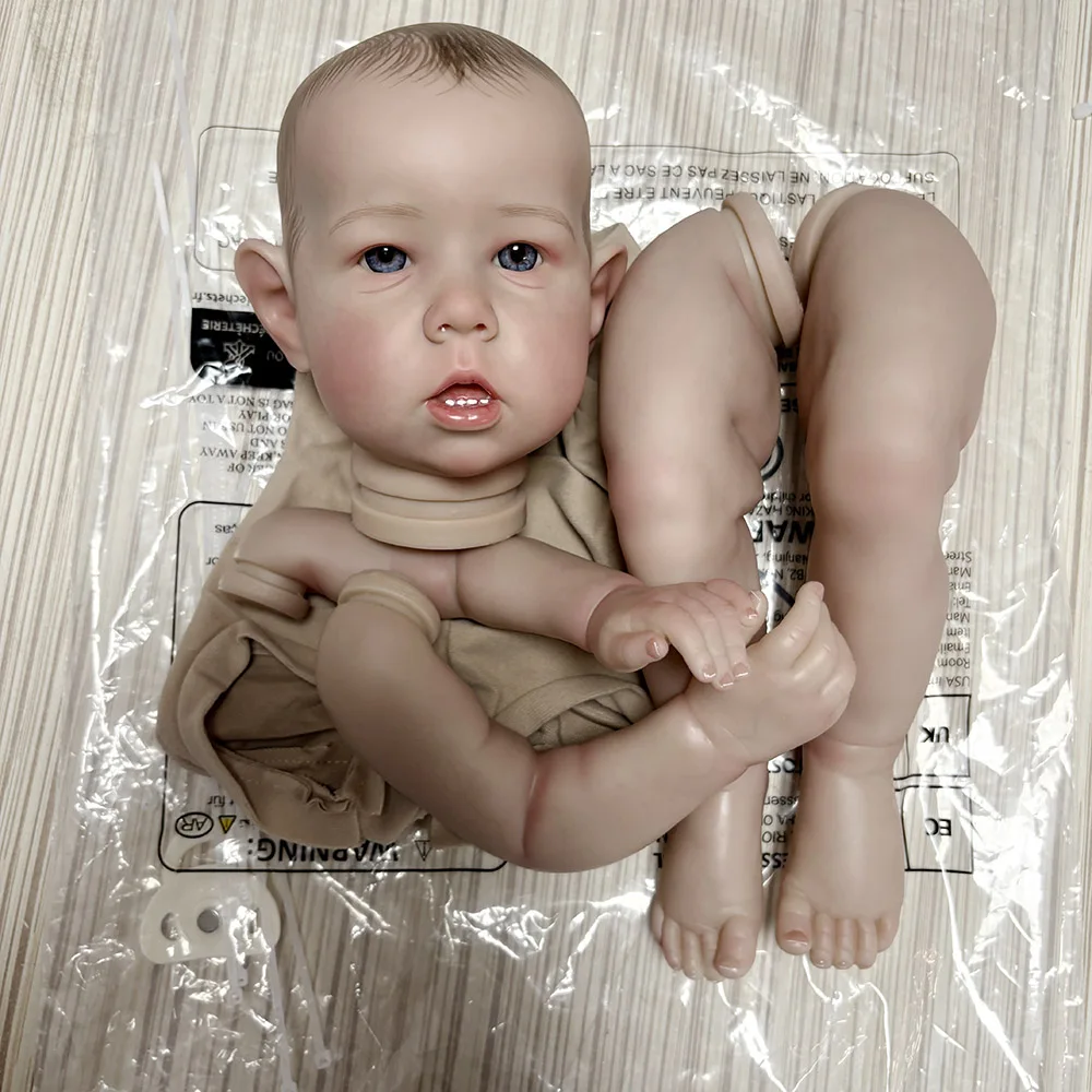 NPK 20'' Unfinished Unassembled DIY Doll Kits Reborn Liam Hand Painted 3D Skin Visible Veins with Hand Draw Hair