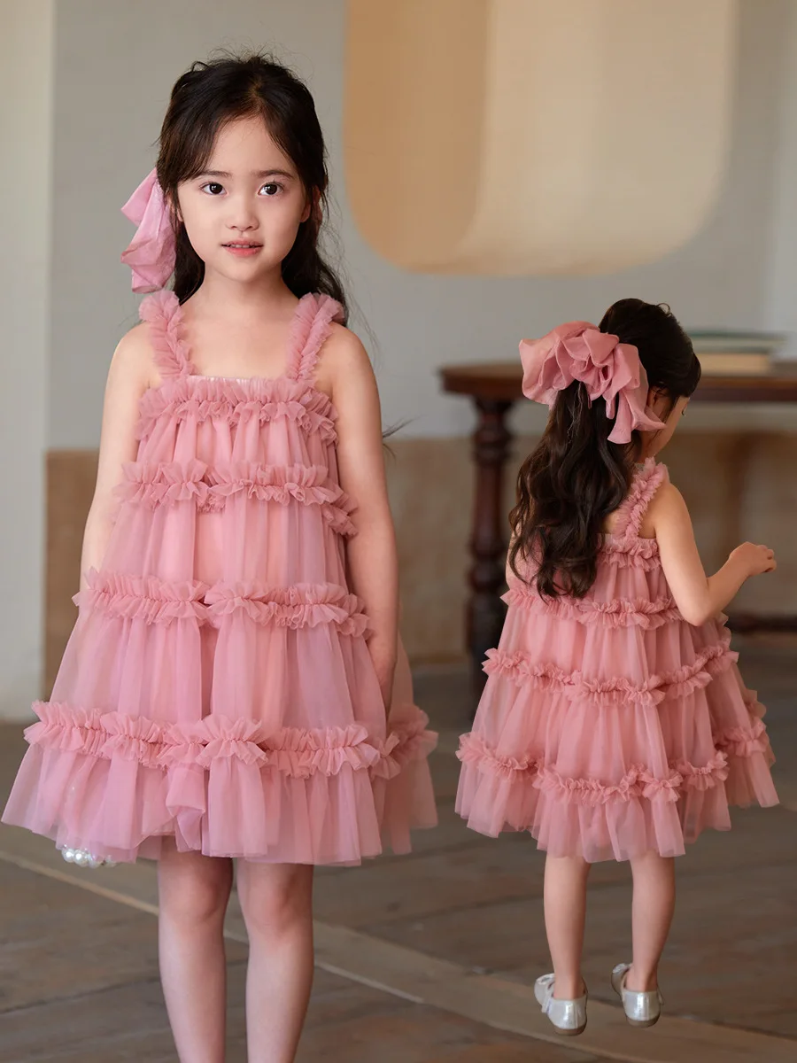 Girls' fluffy skirt princess skirt Yiwu Lingfeng new suspender dress super fairy treasure dress girls' skirt