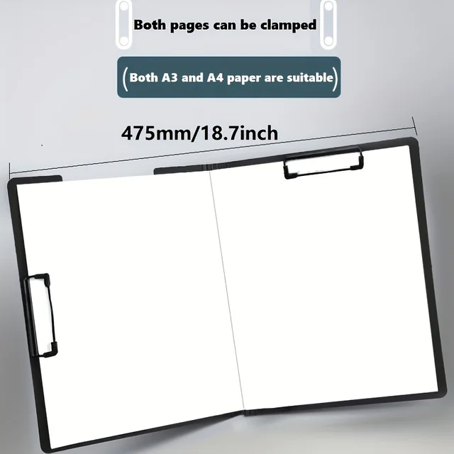 1pc A4 File Folders, Documents Organizer, Clipboard With Cover, Paper Folder For Business & School, Stationery & Office Supplies 6