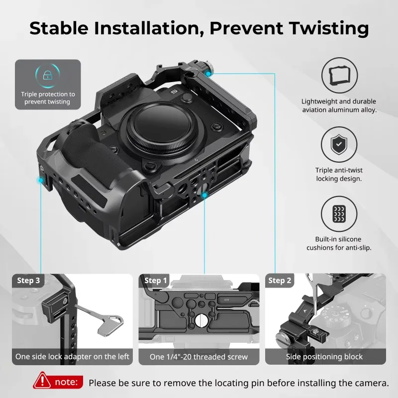 SmallRig Cage for FUJIFILM X-H2 / X-H2S Camera Cage Kit with H38 Arca-Swiss Quick Release Plate Cable Clamp for HDMI Cable 3934C