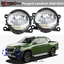 1 Pair 30W H11 Truck Front LED Fog Light Daytime Running Lamp DRL For Peugeot Landtrek 2020 2021 2022 2023