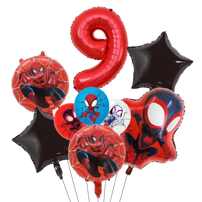 Masker Spider Hero Verjaardagsfeestje Benodigdheden Servies Kit Borden Beker Tafelkleed Achtergrond Ballonnen Kinderfeestdecoratie Gunsten