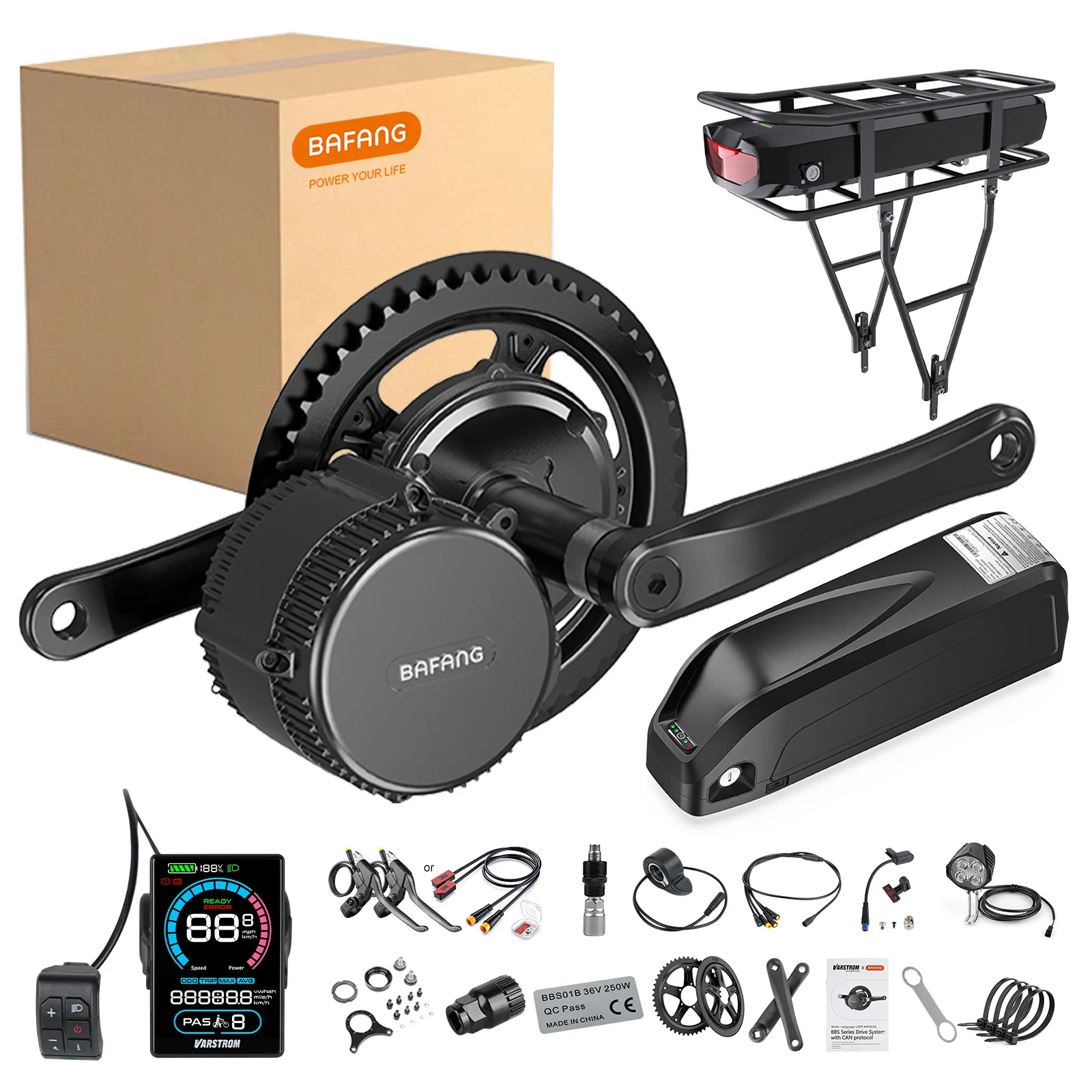 AliExpress BAFANG CAN BBS01 36V 250W Motor Mid Drive Kit Ebike Conversion Kit with Battery BBS01B Mid Motor for 68-73MM Mountain Road Bike