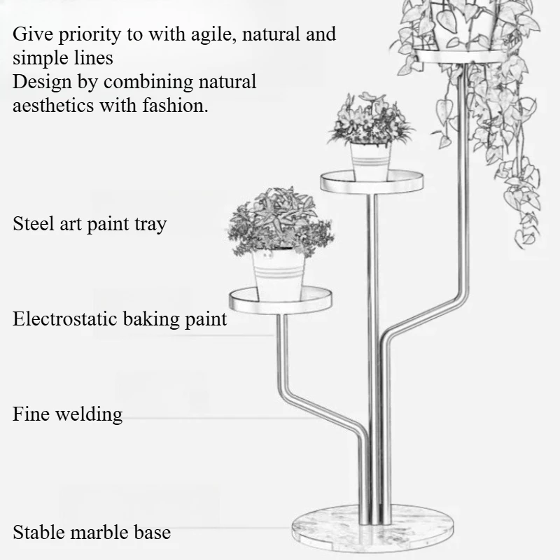 Terrace Clearance Tree Shaped Plant Shelf Metal Potting Cheap Plant Stand Gold Room Arredamento Terrazzo Vintage Furniture