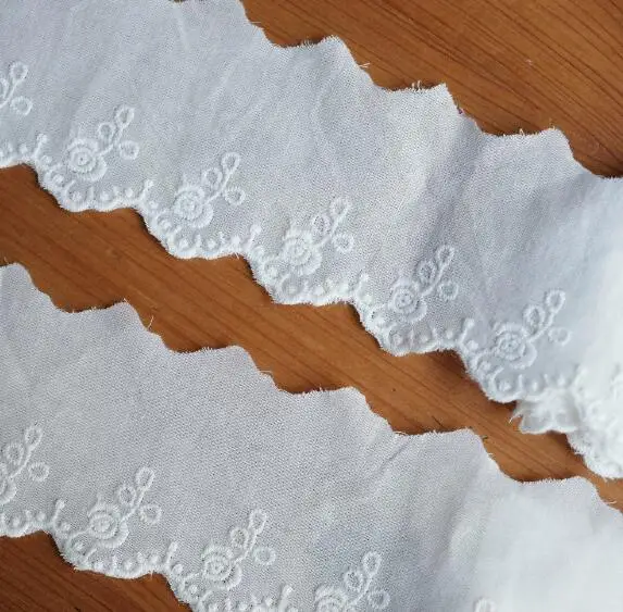Width:5cm(1.96”inch)Exquisite Unilateral flower pattern cotton embroidery Lace fashion lace decoration DIY Accessories(KK-4737)