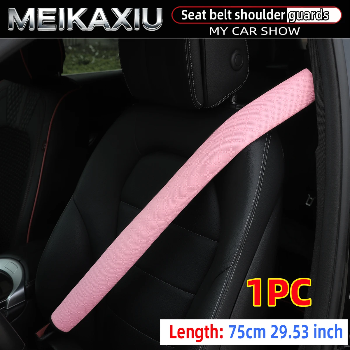 75cm Long PU Leather Embossed Car Shoulder Pads Safety Belt Decorative Accessories One Or Two Star Design for Taxi Truck Bus