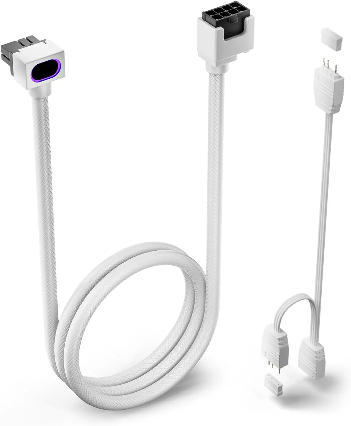 

AIJS CPU8PIN Motherboard Extension Cable, ARGB PC Cable with 5V 3Pin,18AWG 90° Right-Angle Design,Male-to-Female Connector