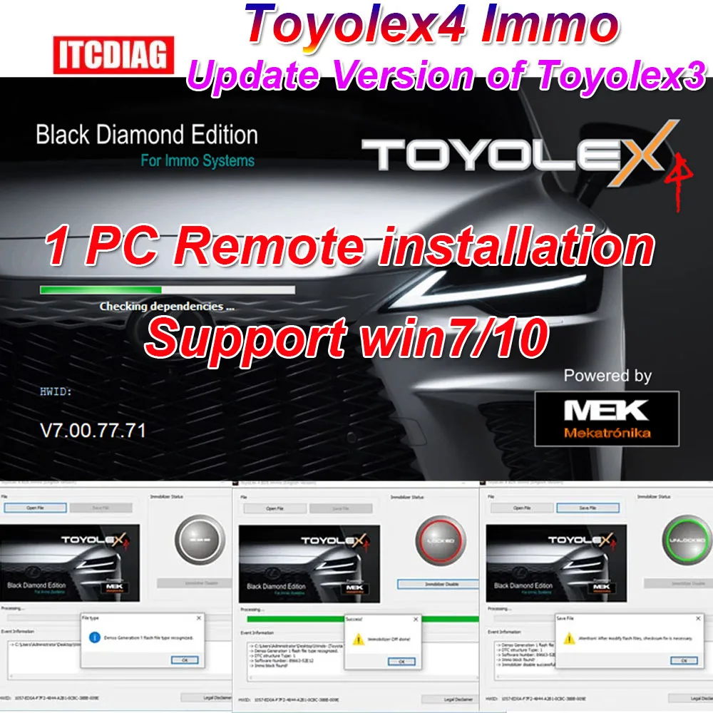 Toyolex4 Toyolex 4 1PC Remote Installation for Denso for Lexus Mascheramento Car DTC Disable SoftwareTool PK Toyolex3 Toyolex 3