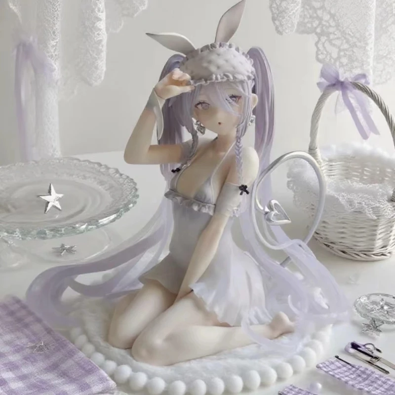 재고 있음 Sleepy Bunny Rurudo 이브 소녀 수집품 애니메이션 피규어 Pvc 탁상 장식 모델 생일 선물 소년 장난감