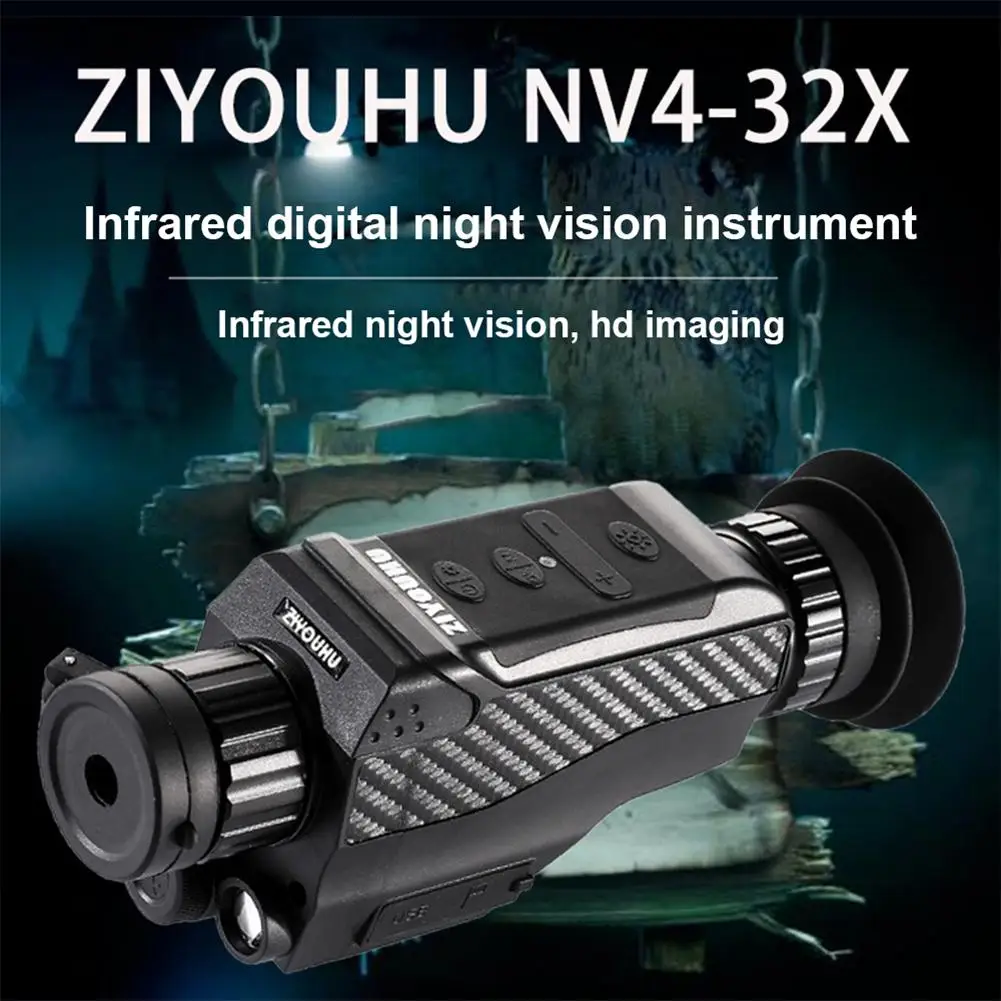 Digital Night Vision Monocular Instrument Nv4-32x Infrared High-definition Tube Photo Video Telescope