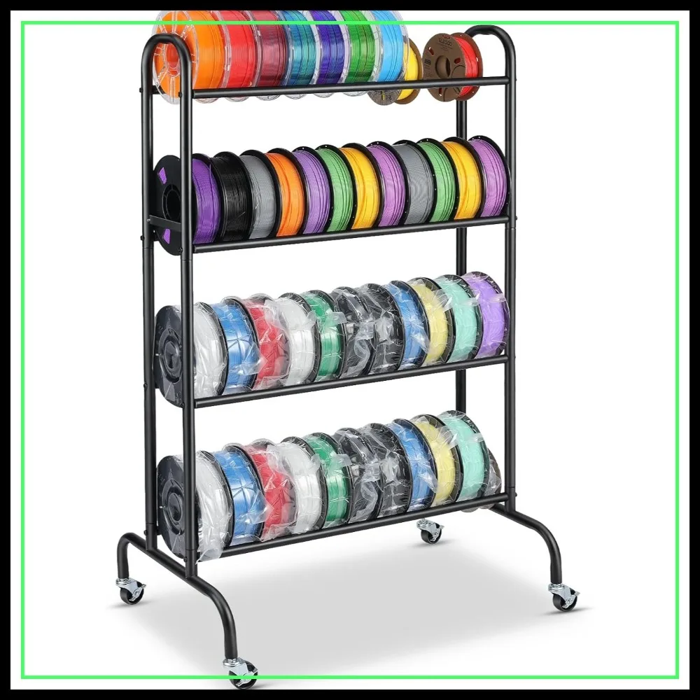 

4-Tier Heavy Duty Metal Shelf for 3D Printer Filament Spools, Organize Your 3D Printing Studio