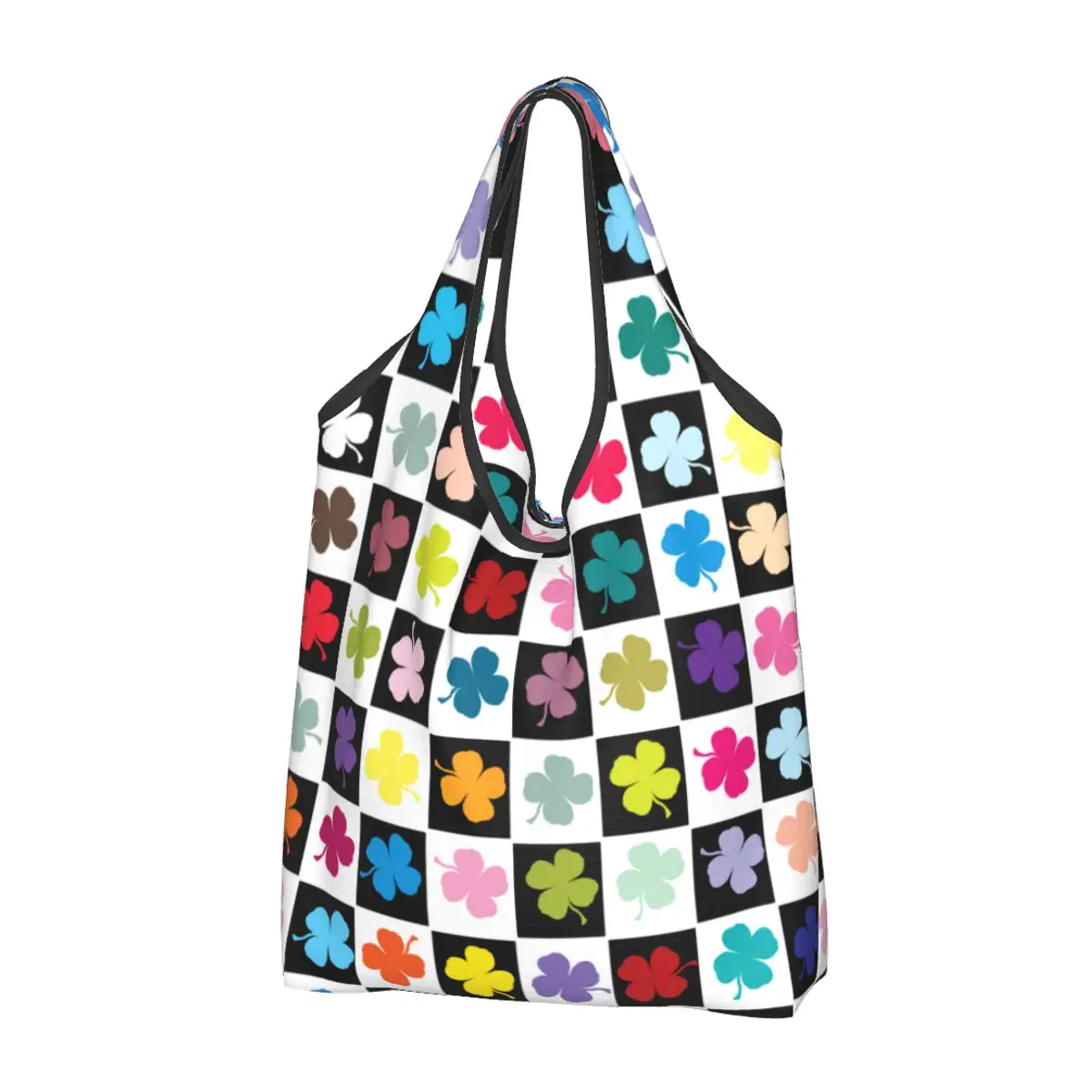 

Четырехлистный клевер на удачу, Экосумка для продуктов, вместительные сумки для переработки клевера на удачу, моющаяся сумка