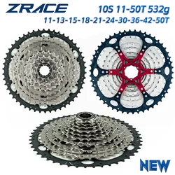 ZRACE Bicycle Cassette 10 Speed MTB Bike Freewheel 11-42T / 11-46T / 11-50T Aluminum Alloy Bracket, Free a Adapter