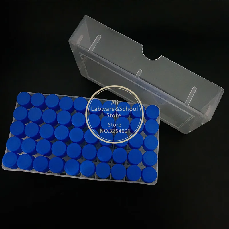 1Set Include One Piece 50- Lattice Storage Box For Store Cryovial+50Pieces 1.8ml Plastic Refrigerating Tube