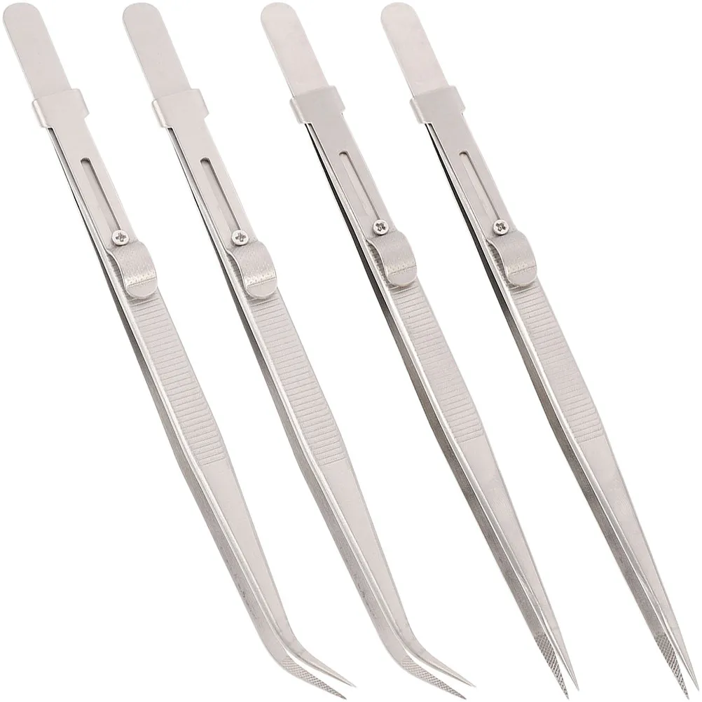conjunto-de-4-pincas-de-precisao-longas-em-aco-inoxidavel-premium-para-joias-selos-moedas-artesanato-remocao-de-pelos-e-laboratorio