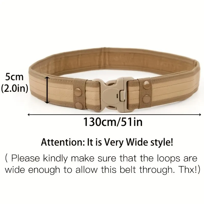 Camouflage Tactical Belt Men's Quick Release Nylon Military Belt Outdoor Combat Oxford Cloth Mountaineering Trouser Waist Belt