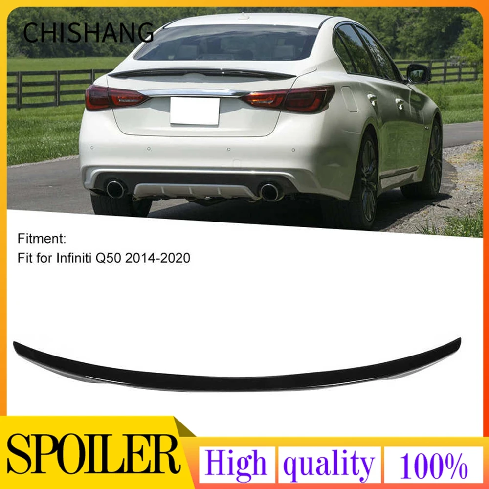 

High Kick Trunk Lid for Factory Style Spoiler Wing Fit for Infiniti Q50 2014 2015 2016 2017 2018 2019 2020 Glossy Black