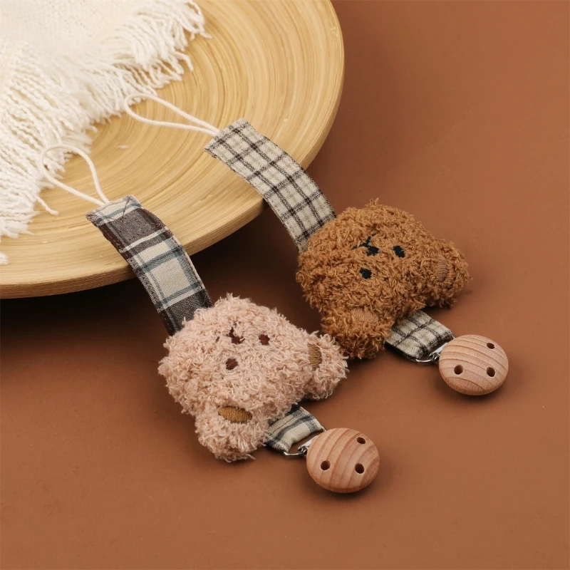 Infant Pacifier Holder with Bear Pattern designs Infant Teething Strap Promotes Hygiene & Convenience for Daily Adventure