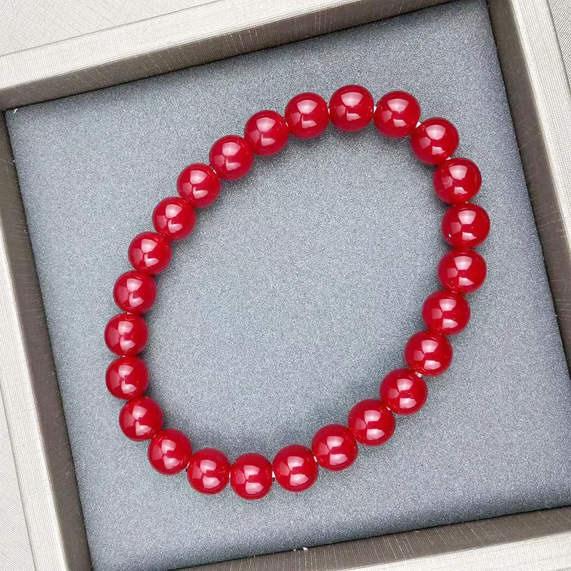 official-website Tiki 2 rupee item Anime 8mm Red Pearl Bracelet For Women Wedding Gift Jewelry Make Up Beads Pulseras