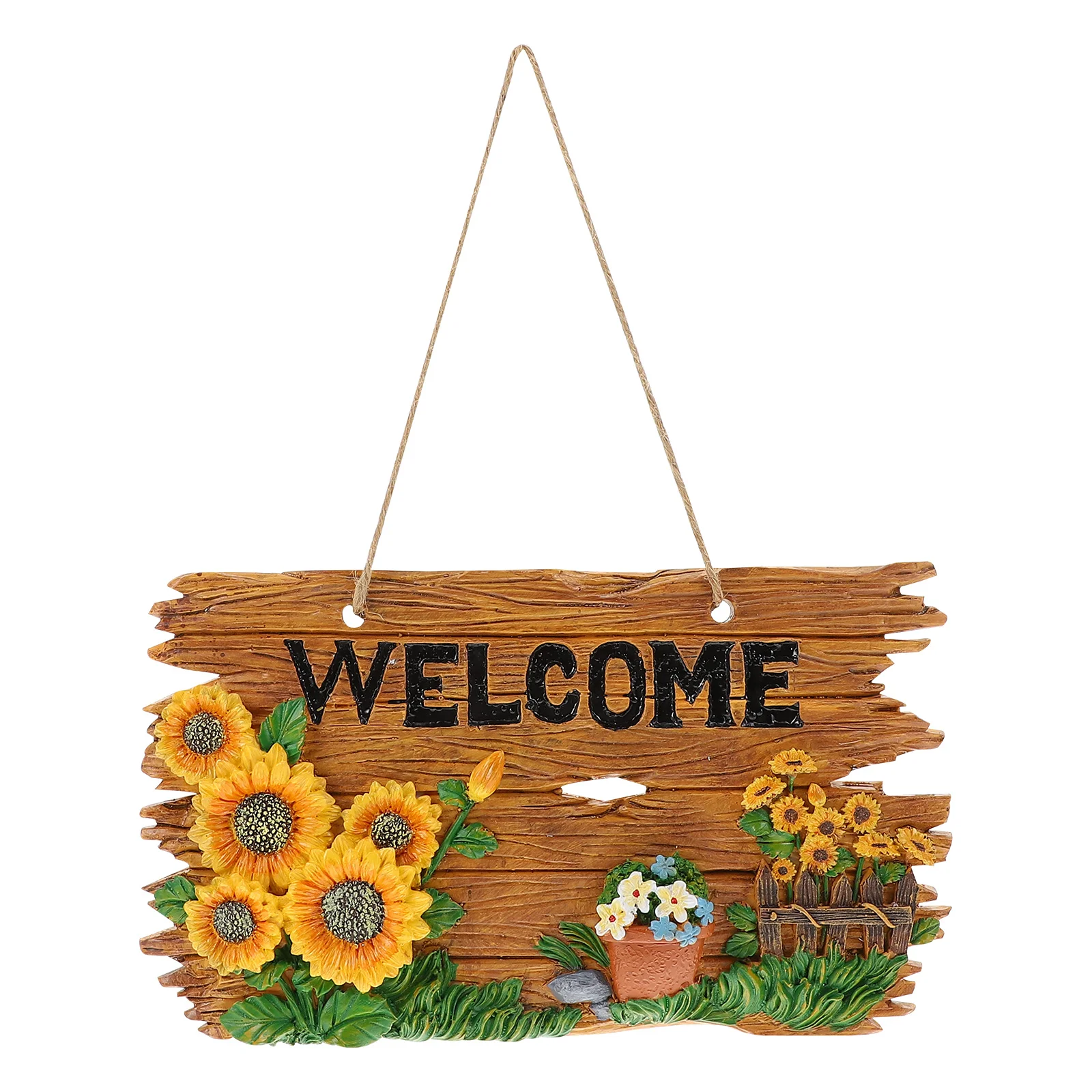 

1Pcs Rustic Resin Welcome Sign Hanging Pendant Sunflower Shop Door Wedding Decoration Welcome Sign Resin Craft Ornament