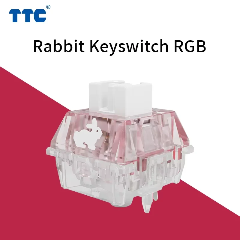 TTC RGB أرنب التبديل الأعلى الشق مفاتيح صامتة أرنب شفاف 42 جرام الخطي لوحة المفاتيح الميكانيكية مفتاح سريع غرامة التشحيم