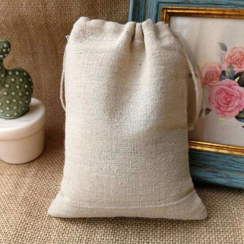 Larger Muslin Linen Drawstring Bag 15x20cm 17x24cm 20x30cm 30x40cm Nut Food Rice Storage Sack Jewelry Gift Pouch Suede Pouches