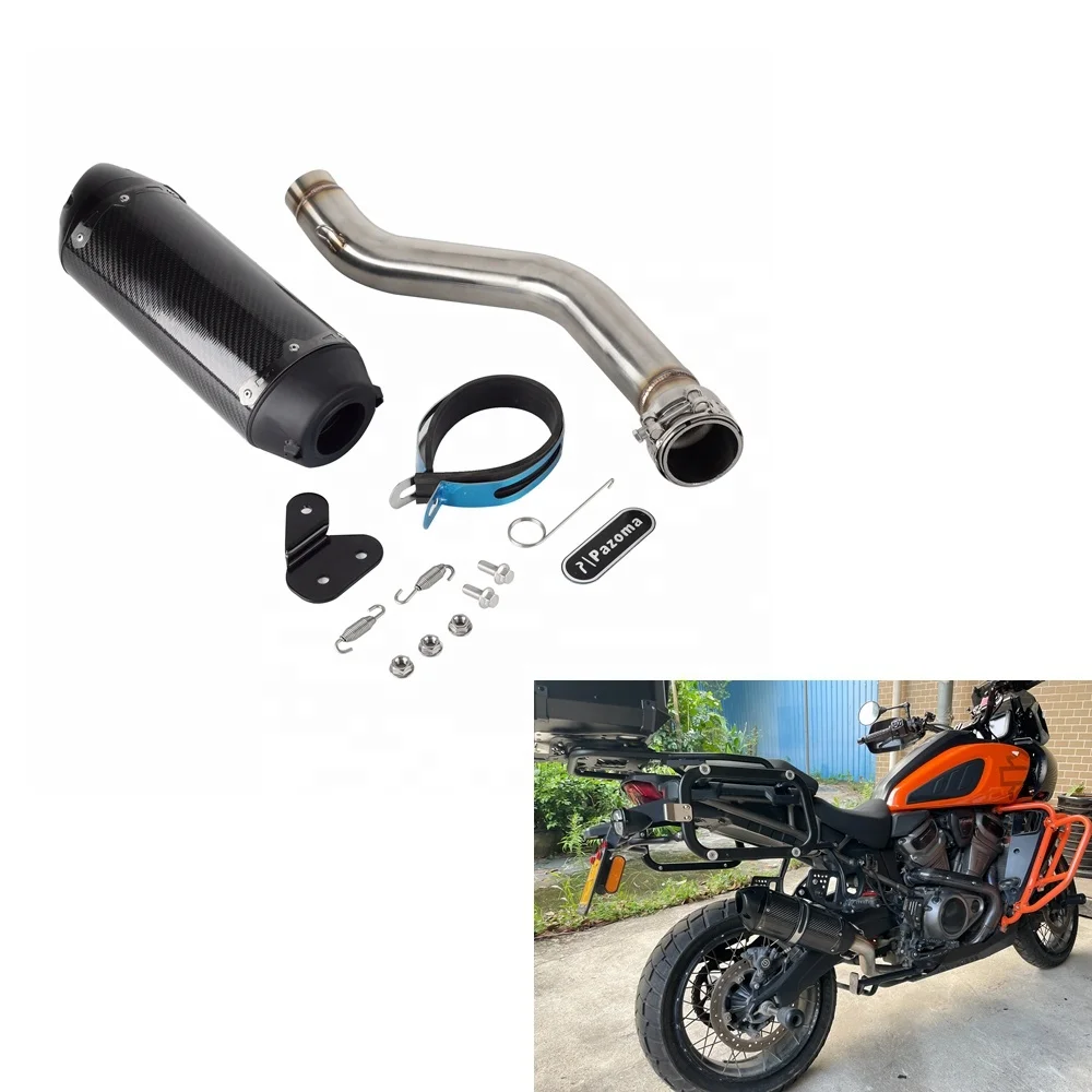 Motorcycle 3K Twill Carbon Fiber Muffler Exhaust Pipe System for Harley Pan America 1250 RA1250 RA1250S 2021 2022 2023