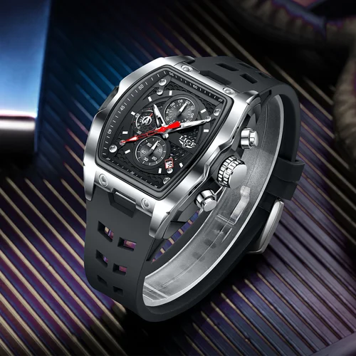 Imagen 2 del producto Reloj LIGE de silicona a la moda, relojes deportivos militares de cuarzo resistentes al agua, calendario luminoso, relojes cronógrafo para hombre