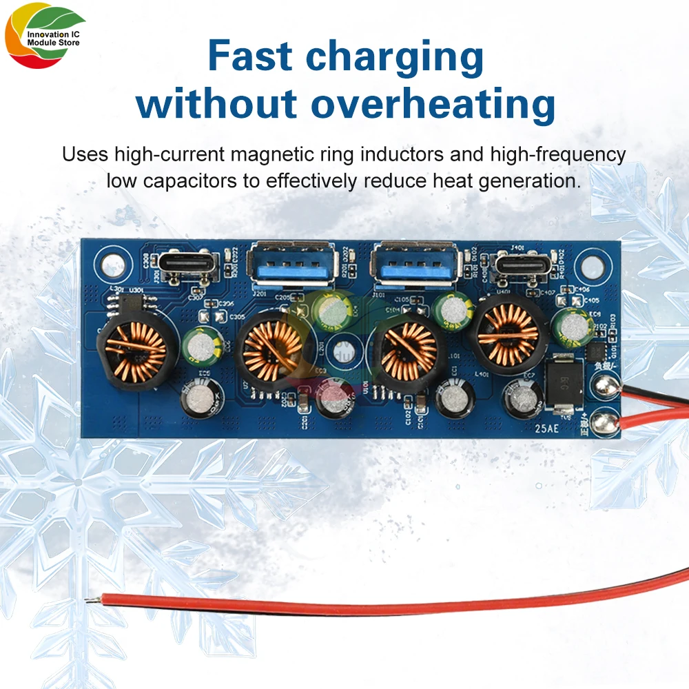 

90W Fast Charging Module with Full Protocol Support, DC 9-30V 10A, Quick Charge for Car & Energy Storage