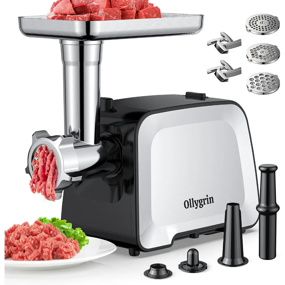 

Meat Grinder Electric Sausage Stuffer, Meat Grinder Heavy Duty 2300W Max With 2 Blades, Sausage Stuffer Tube & Kubbe Kit